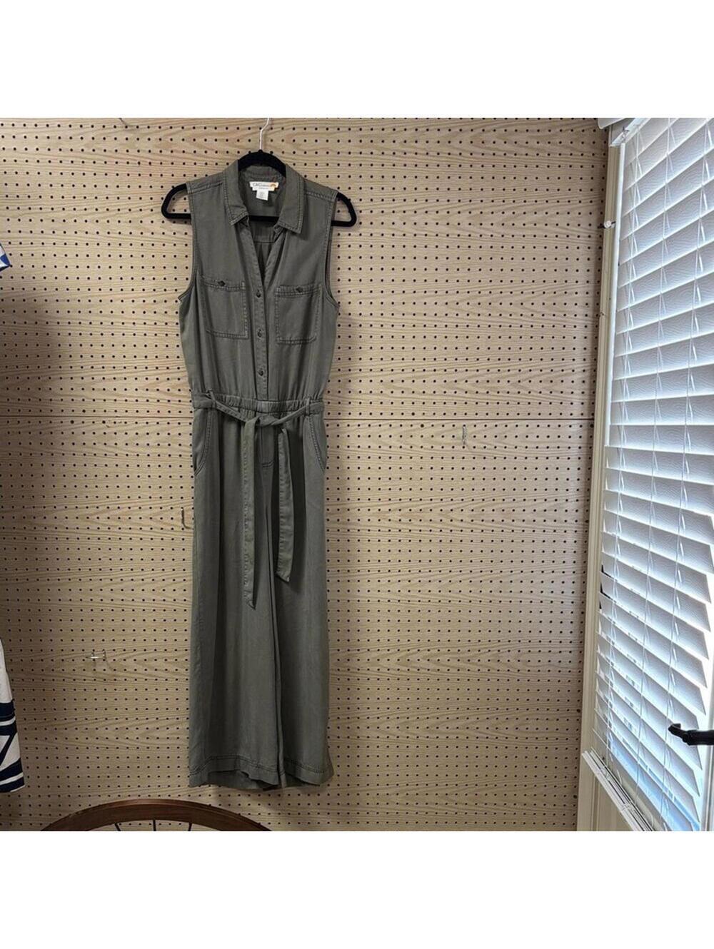 CNC California Green 100% Lyocell sleeveless Long Jumpsuit Cargo Androgynous